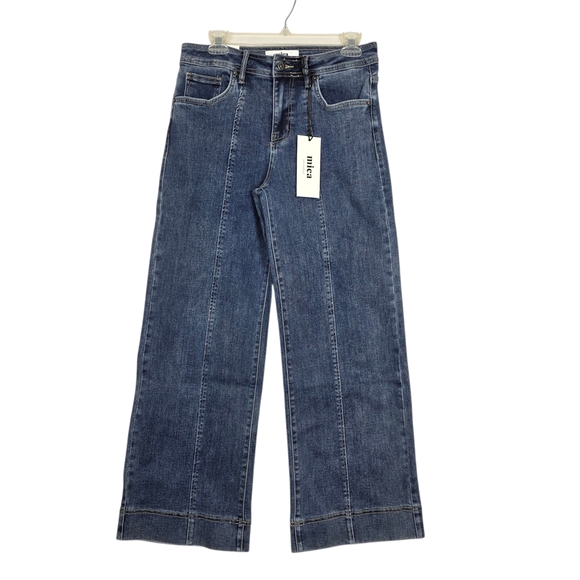 NWT Mica Jeans - High Rise Wide Leg Blue Denim Womens Jeans - Picture 1 of 16
